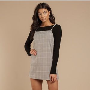 Tobi - mocha plaid dress